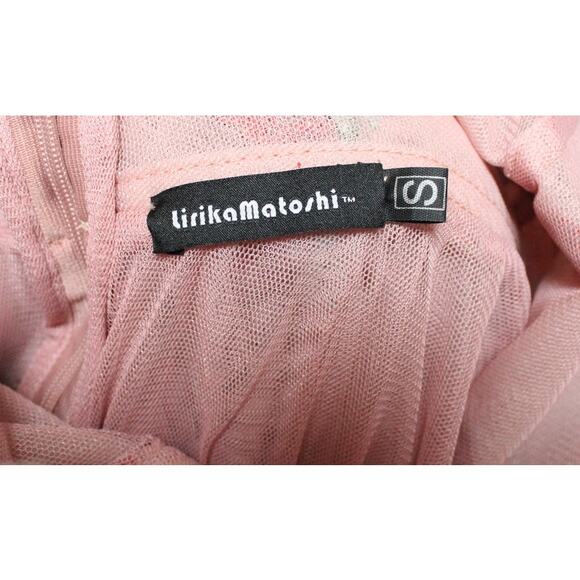 Lirika Matoshi Pink Glitter Strawberry Tulle Maxi Gown Dress Size Small - Picture 7 of 7